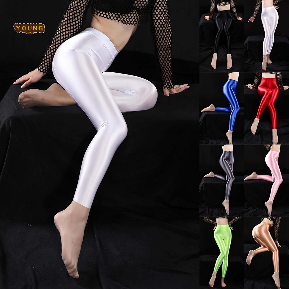 Quần Legging Co Giãn Ôm Dáng Sáng Bóng Thời Trang Cho Nữ