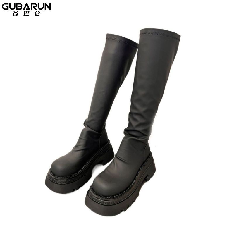 Giày Bốt Đế Xuồng Dày Co Giãn Thời Trang Thu Đông 2023