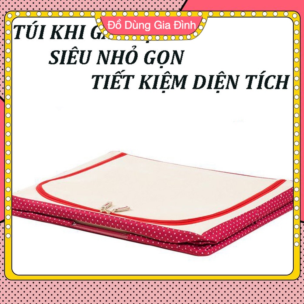 Hộp vải khung thép, túi vải đựng đồ, quần áo, chăn màn có khung thép chắc chắn, chống thấm loại cao cấp 66l/100l