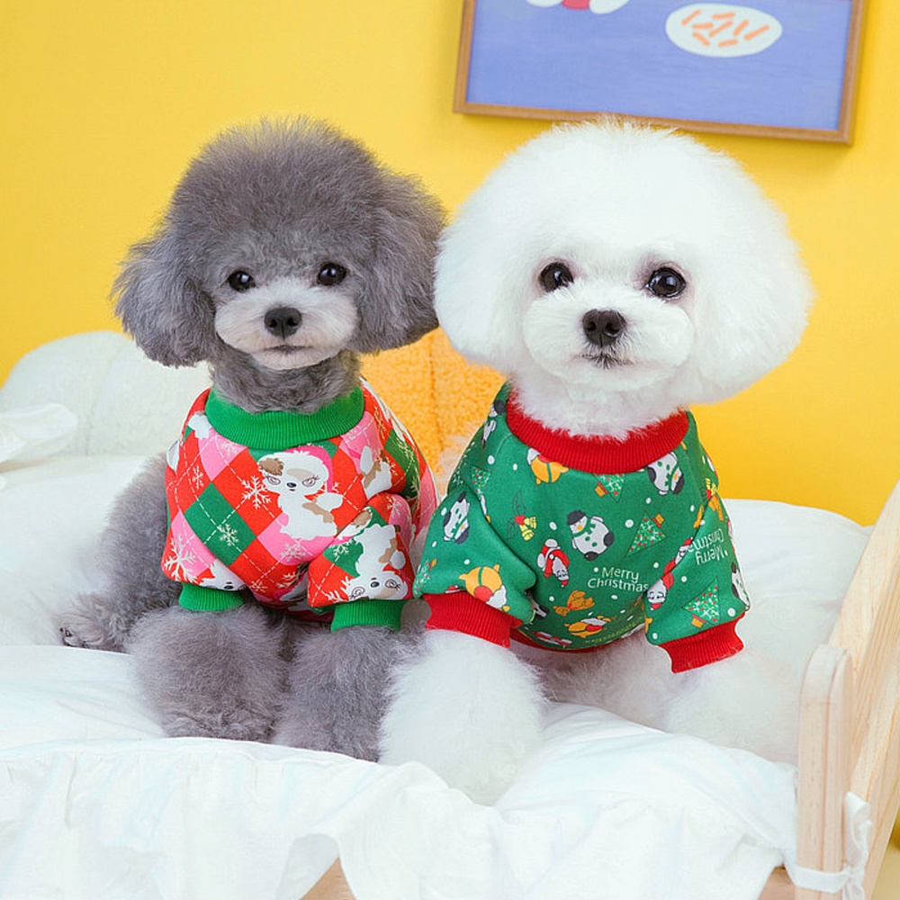 Áo Sweater Giữ Ấm Mùa Đông In Họa Tiết Hoa Tuyết Hoạt Hình Giáng Sinh Cho Chó chihuahua