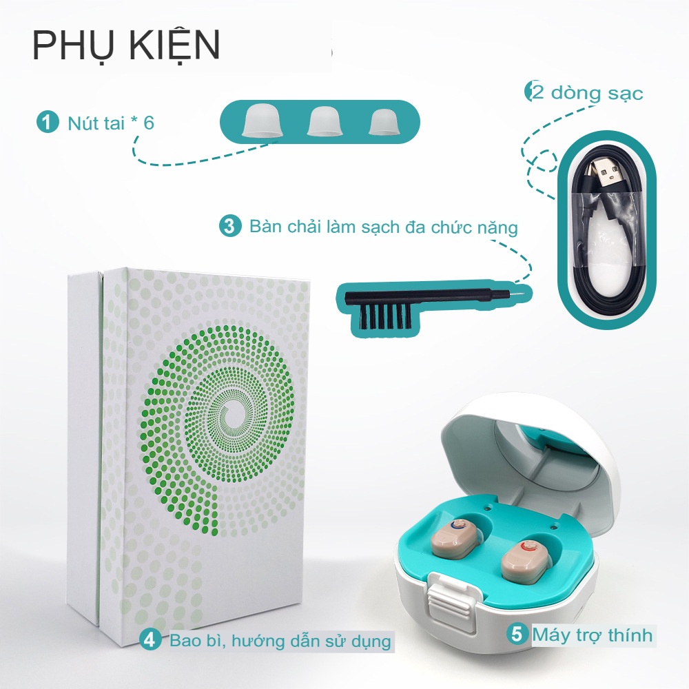 Tai Nghe Trợ Thính Không Dây Techtrend  WB190603-Món Qùa Ý Nghĩa Dành Cho Người Thân .