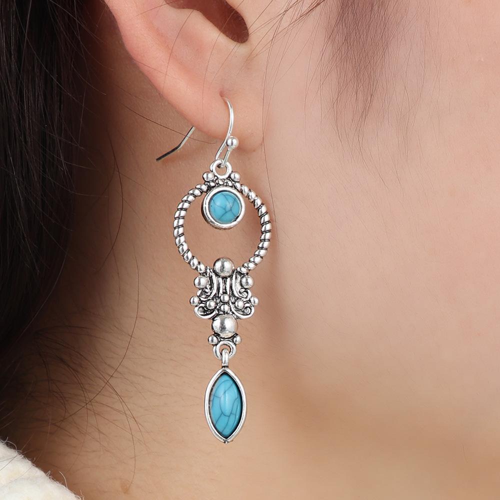 Bông Tai Mạ Bạc Hình Hoa Lá Phong Cách Retro