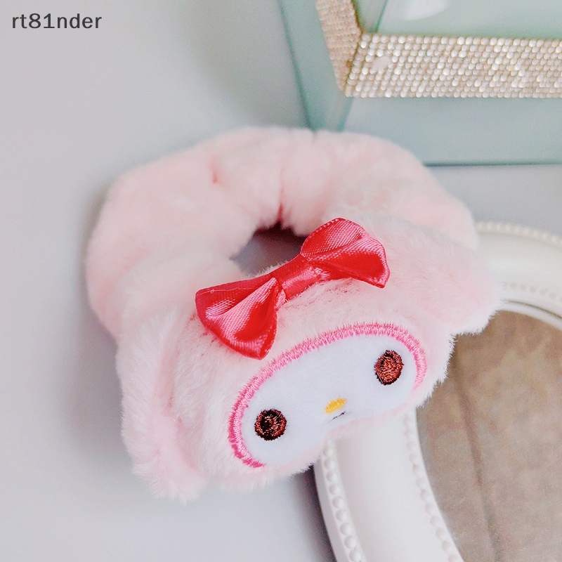 Rt Dây Cột Tóc Phủ Lông Hình kuromi cinnamoroll Dễ Thương Cho Nữ