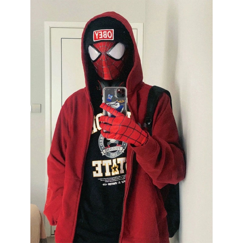 Mới Áo Khoác Hoodie In Hình Người Nhện Phong Cách Âu Mỹ Cá Tính Cho Nam