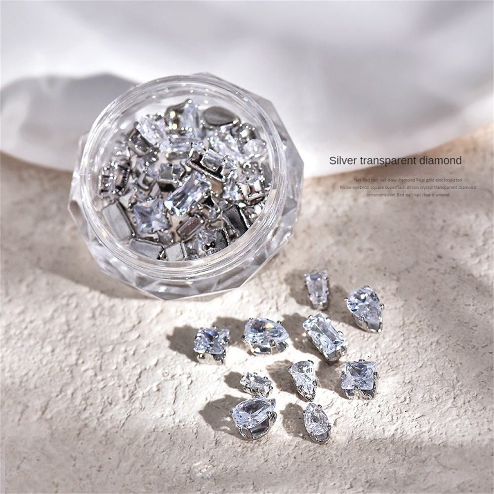♕ 20 chiếc Nail Art Claw Trang sức kim cương Giọt nước Hình mắt ngựa Kim cương Zircon Mũi khoan siêu flash Trang trí móng tay Công cụ làm móng tay cho cửa hàng làm móng UPBEST