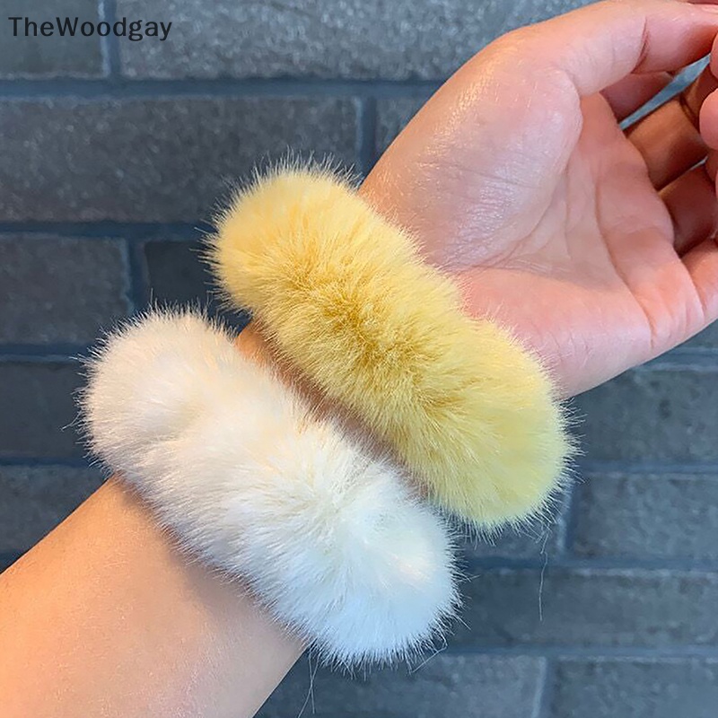 1 Dây Buộc Tóc Lông Xù Co Giãn Thời Trang Thu Đông Dành Cho Nữ