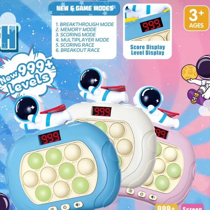 Máy Chơi game pop it 999 Cấp Độ Nhanh Chóng Có Màn Hình led Giảm Căng Thẳng Dùng Làm Quà Tặng halloween / Giáng Sinh / Người Lớn / Trẻ Em