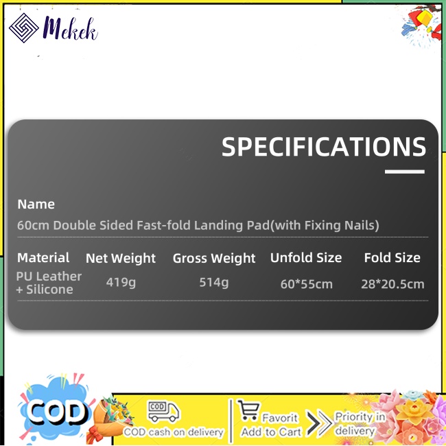 Mekek Tấm Lót Hạ Cánh 60cm Chống Thấm Nước Có Thể Gập Lại Cho dji avata / mini3 pro