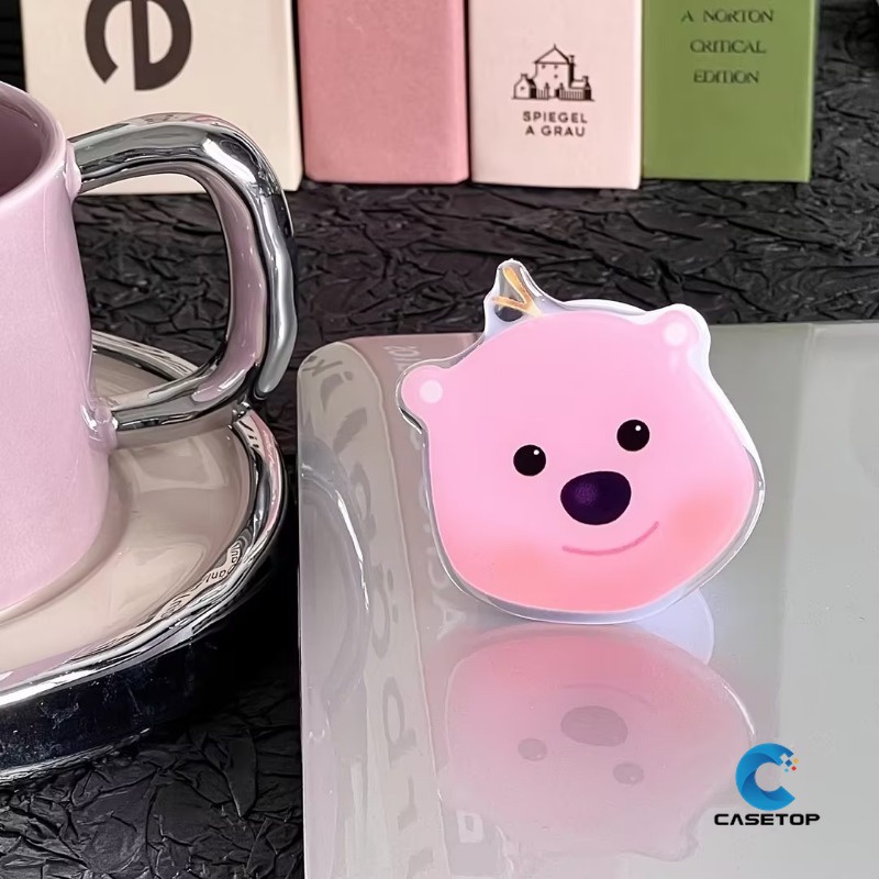 Hoạt Hình Giá Đỡ Điện Thoại Hình Vòng Nhẫn Họa Tiết Vui Nhộn Dễ Thương