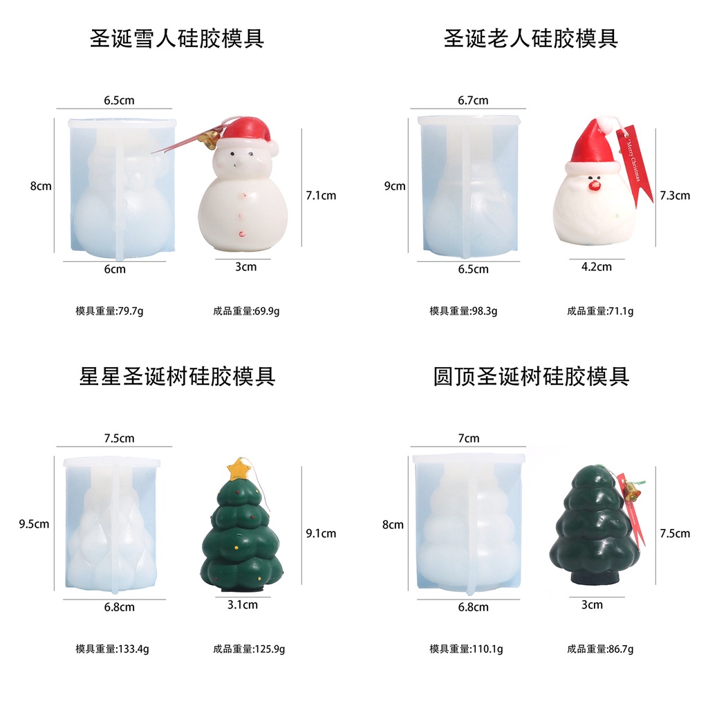 Khuôn silicone Làm Nến Hình Cây Thông Giáng Sinh