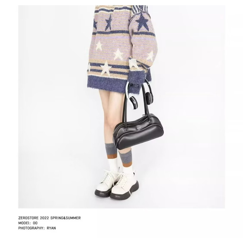 Áo sweater Chui Đầu Dáng Rộng Kẻ Sọc Ngang Phối Hình Ngôi Sao Kiểu retro Mỹ Thời Trang Thu Đông Cho Nam Và Nữ