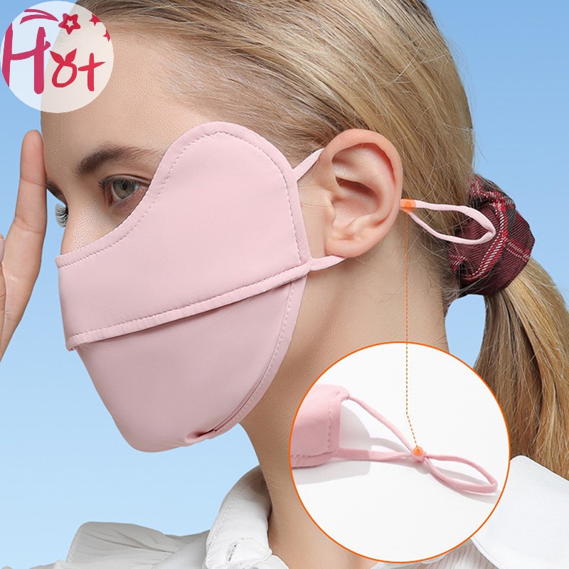 Jr Khăn Che Mặt Chống Tia uv Bằng Lụa Mát Thoáng Khí Phong Cách Thể Thao