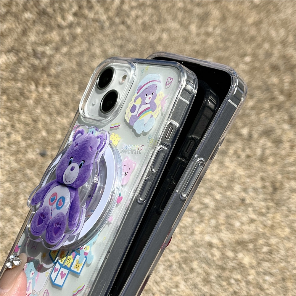 Ốp Điện Thoại Cứng Thân Thiện Với Môi Trường Hình Gấu Có Nam Châm Cho iphone 15 pro max 14 13 12 pro 11