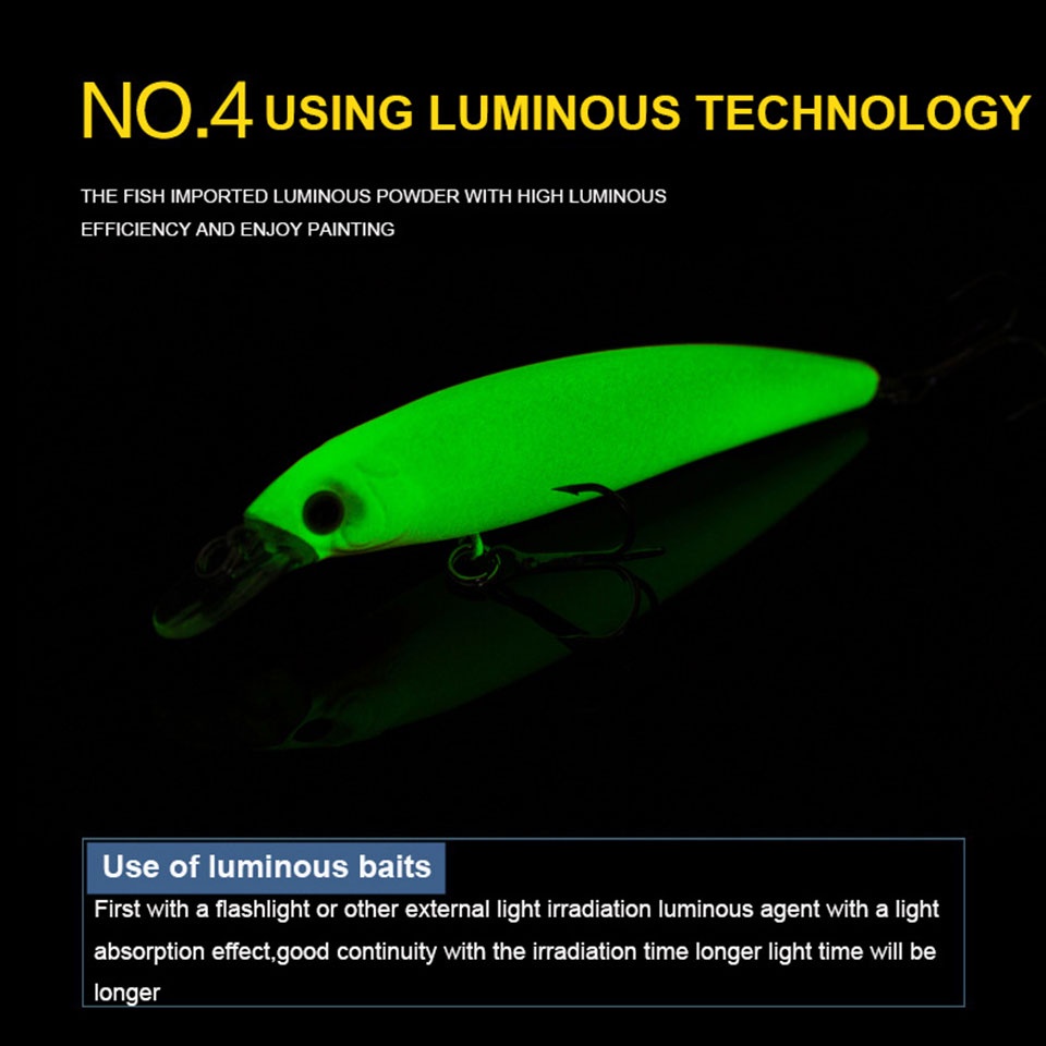 Mồi Câu Cá Giả Hình Cá Dạ Quang Kích Thước 110mm Trong Lượng 14g