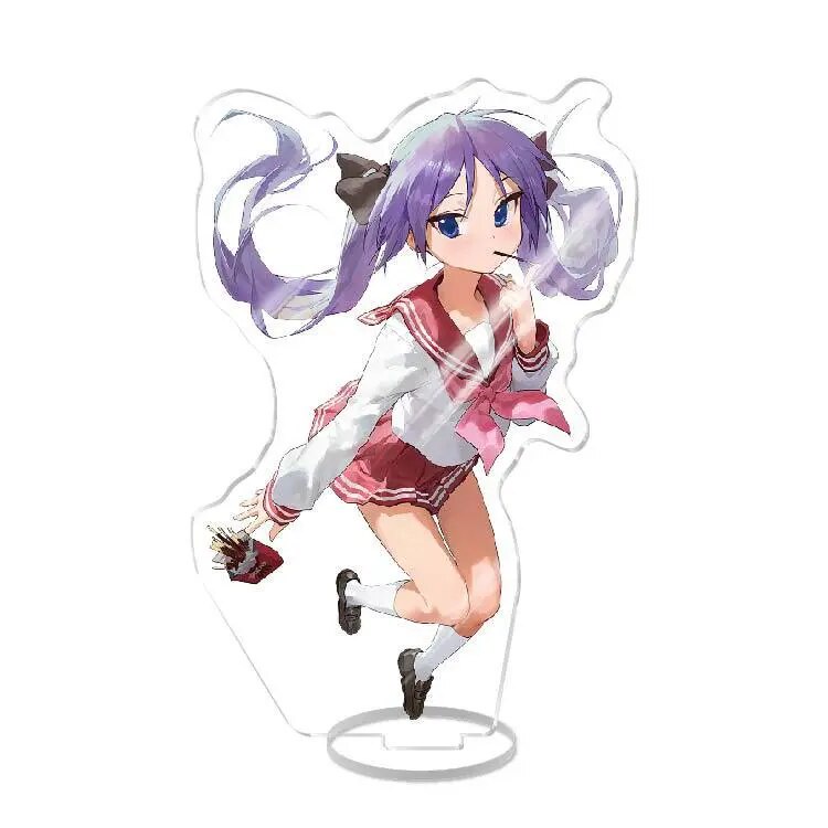 Mô hình Standee Anime Lucky Star Izumi Konata Hiiragi Kagami Tsukasa Takara Miyuki Phụ kiện trang trí để bàn góc học tập