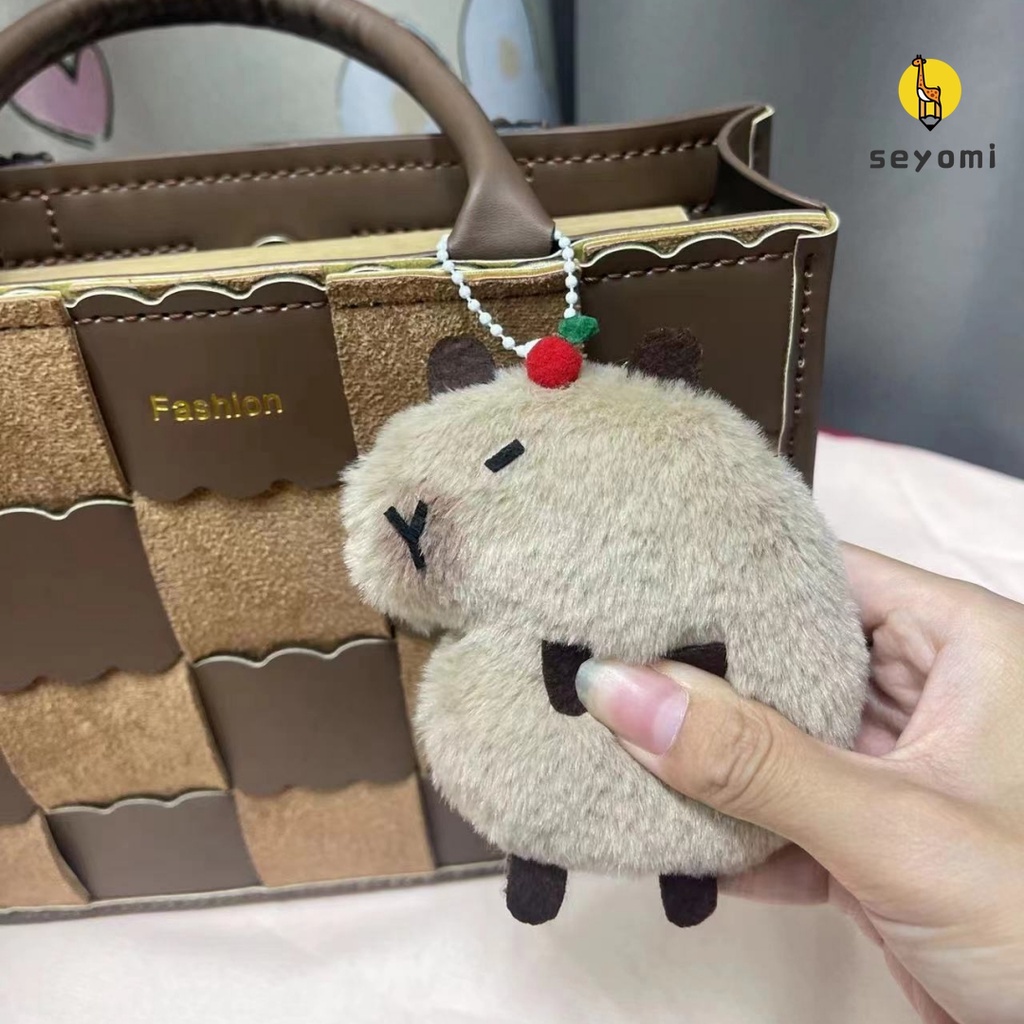 Móc Khóa Hình Búp Bê capibara Nhồi Bông Đáng Yêu