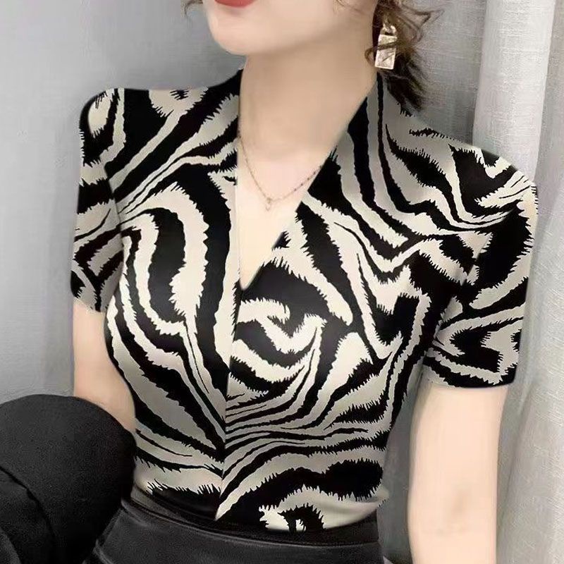Áo Sơ Mi Lụa Cổ Tim Thời Trang Xuân Hè Dành Cho Nữ