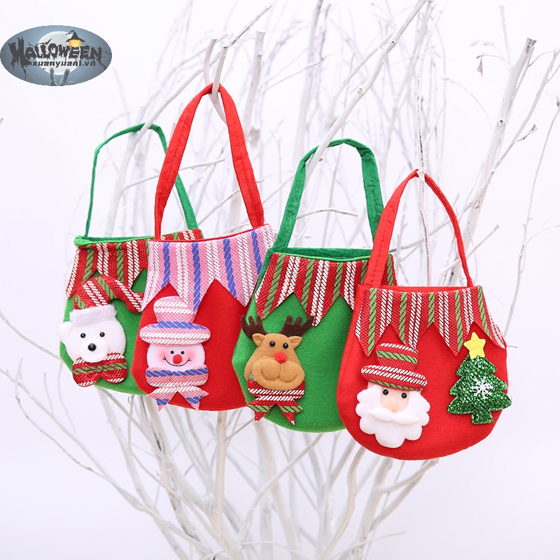 Túi Đựng Quà Giáng Sinh / Kẹo Hình Ông Già Noel Hoạt Hình / Nai Sừng Tấm Dễ Thương Cho Bé