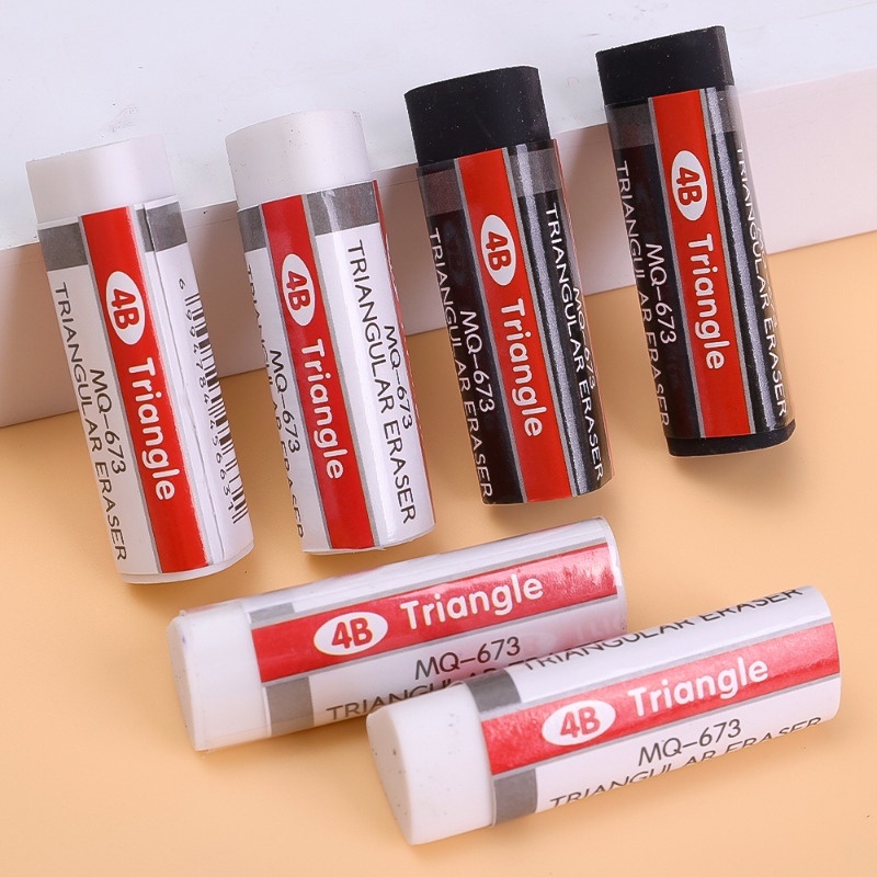 Cục Tẩy Bút Chì 4b Màu Trắng Đen Hình Tam Giác diy