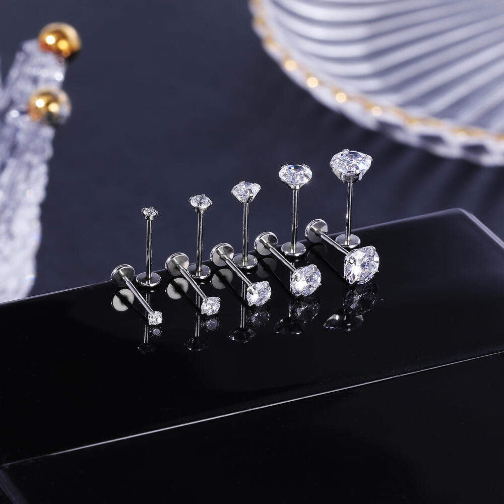 1 Cái Khuyên Môi Dạng Đinh Tán Bằng Thép Không Gỉ 316l 1.5-6mm