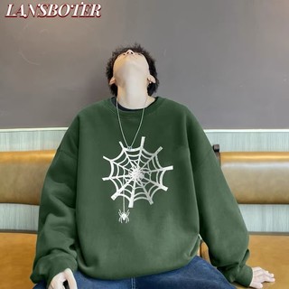 Lansboter áo nỉ nam dài tay cổ tròn thời trang
