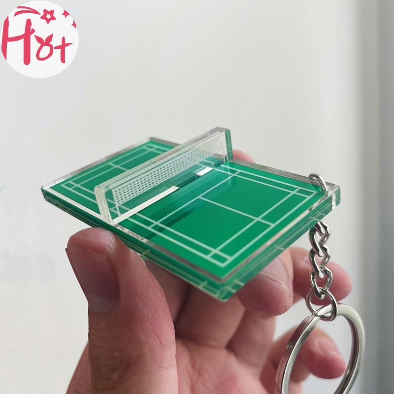 Jr Móc Khóa acrylic Hình Quả Cầu Lông / tennis / Bàn Bóng Bàn Ba Chiều mini vn