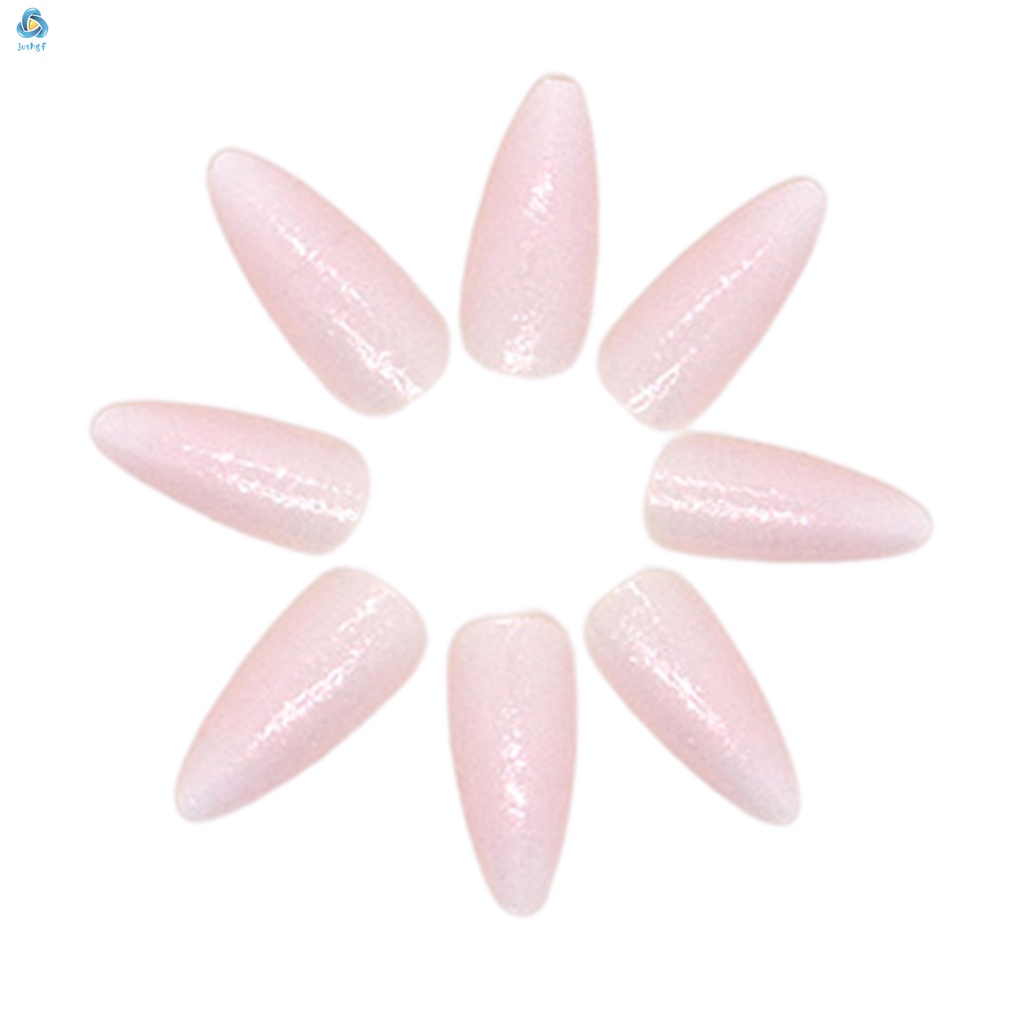 Móng Tay Giả Màu Hồng Bóng Tự Nhiên Không Vỡ Đơn Giản
