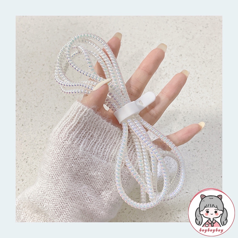 Dây Cáp Sạc Xoắn Ốc Dài 1.4m Nhiều Màu Thông Dụng Trang Trí Cho iphone samsung huawei