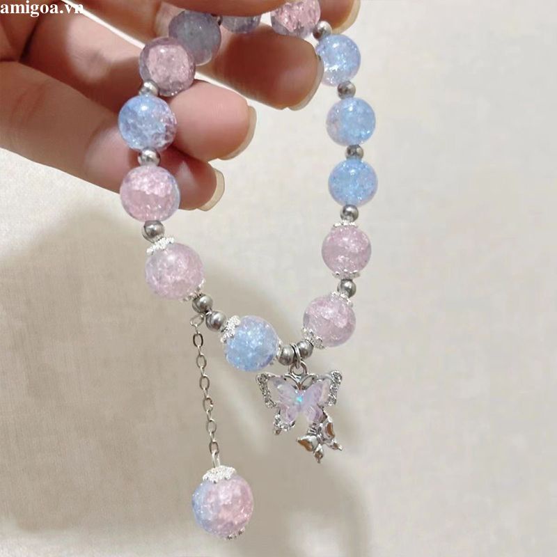 ✨✨Vòng Tay Kính Hình Bướm Phong Cách Cổ Tích Màu Sắc Ngọt Ngào Cho Nữ