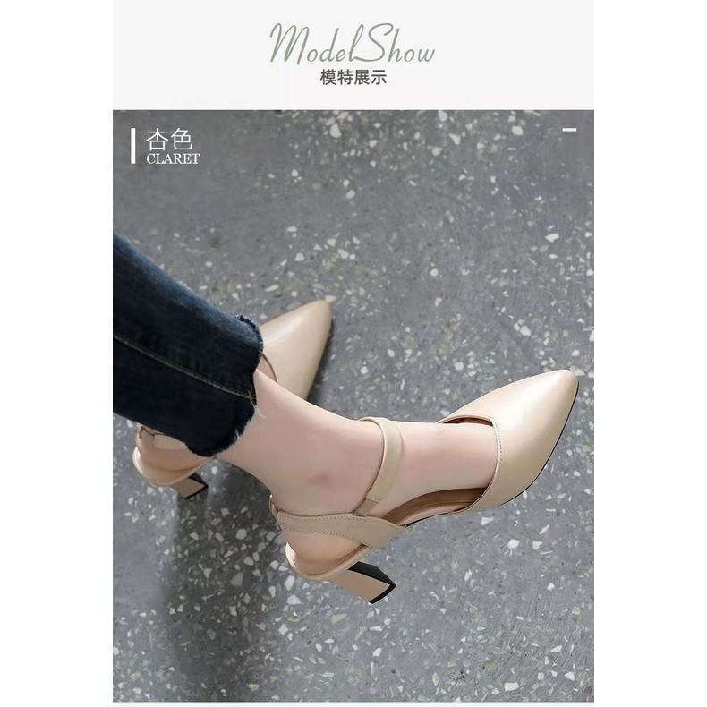 Giày Cao Gót Da Mềm Mũi Nhọn Thời Trang Mùa Hè 2023 Cho Nữ CY2