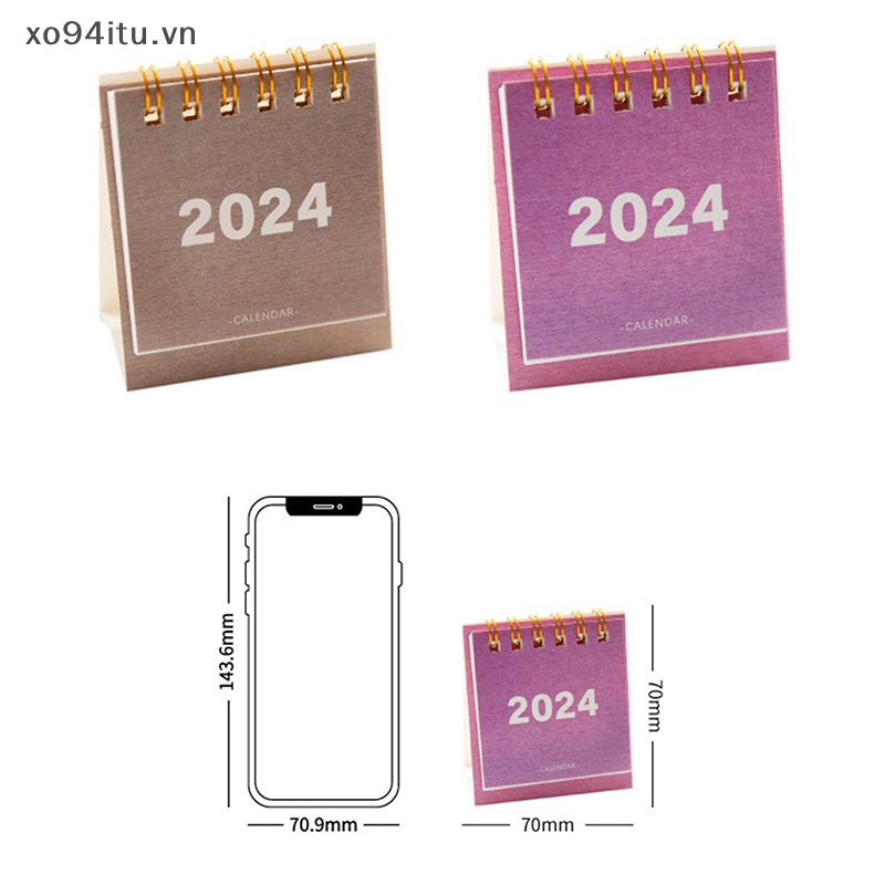 Xoitu Lịch Để Bàn mini 2024 Thiết Kế Đơn Giản Dễ Thương Dùng Trang Trí Văn Phòng vn