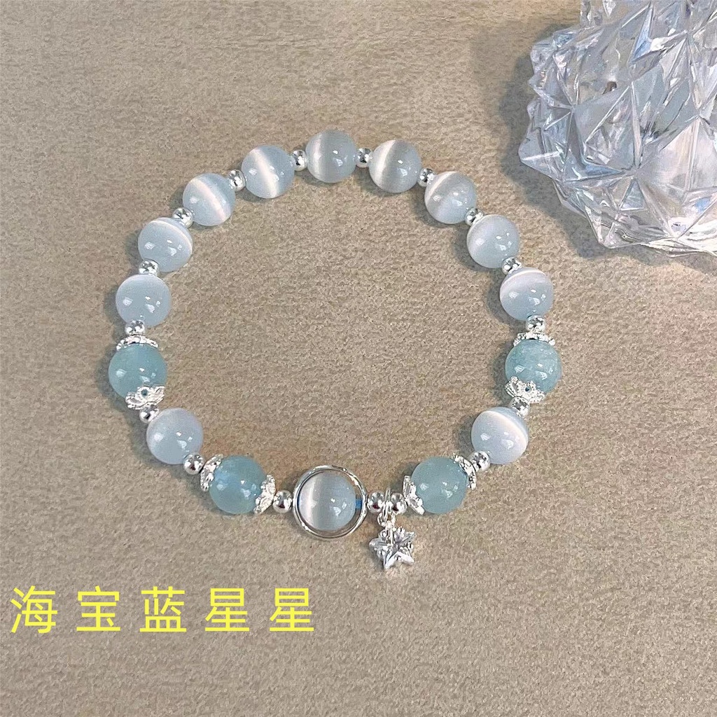 Aquamarine Vòng Đeo Tay Hoa Oải Hương Đính Chuông Sang Trọng Cho Nữ