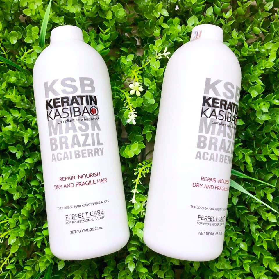 Hấp KERATIN KASIBAO KSB BRAZIL ACAI BERRY thủy phân phục hồi tóc hư tổn nặng 1000ml