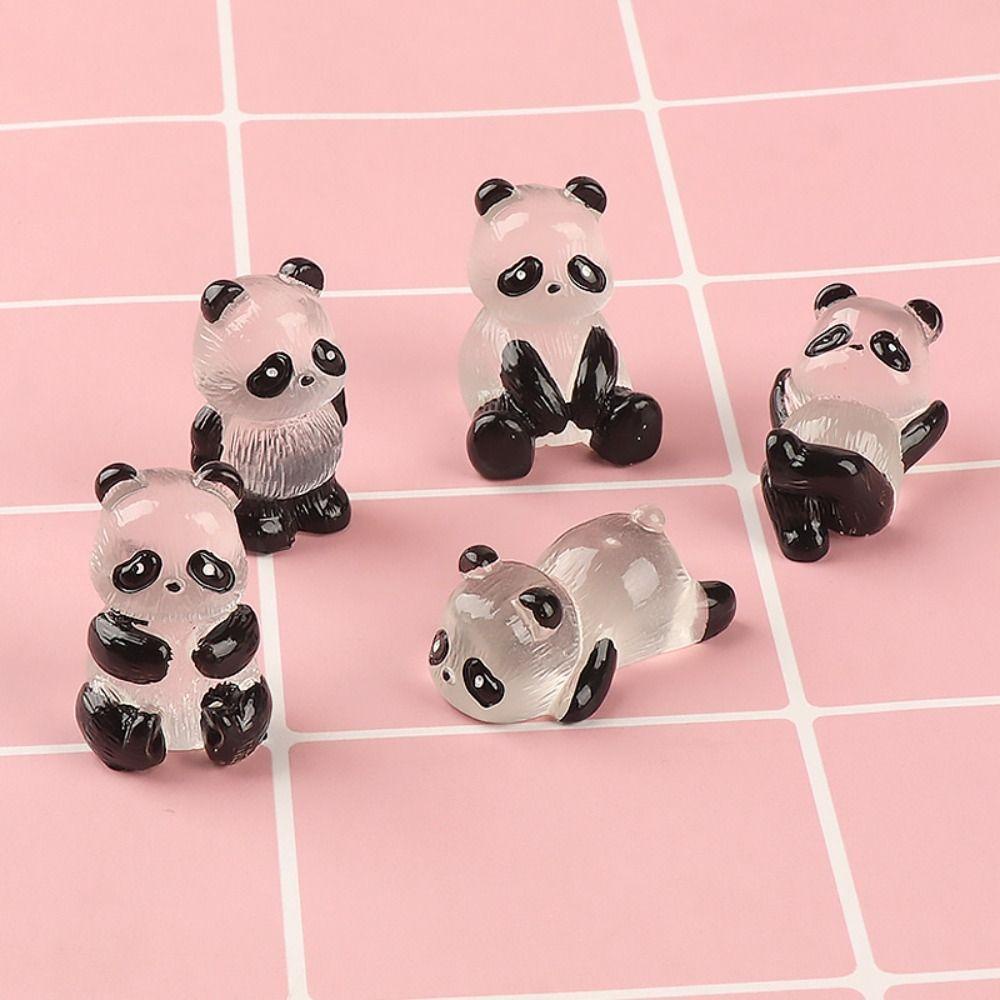 Mmluck panda Phát Sáng Trang Trí Tiểu Cảnh / Nội Thất Xe Hơi mini Hình Gấu Trúc Đáng Yêu diy