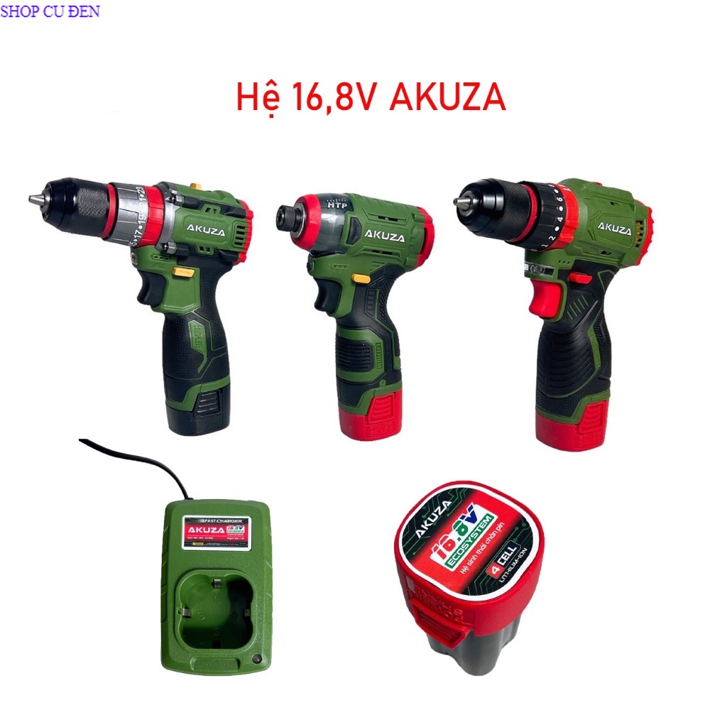 Thân Máy, Pin Sạc Akuza 16,8V Hàng Chính Hãng shop máy cu đen
