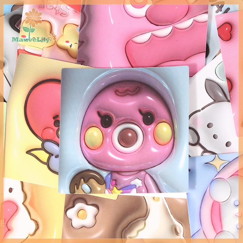 Set 100 Sticker 3d Hình kuromi my melody Dễ Thương Dán Trang Trí laptop