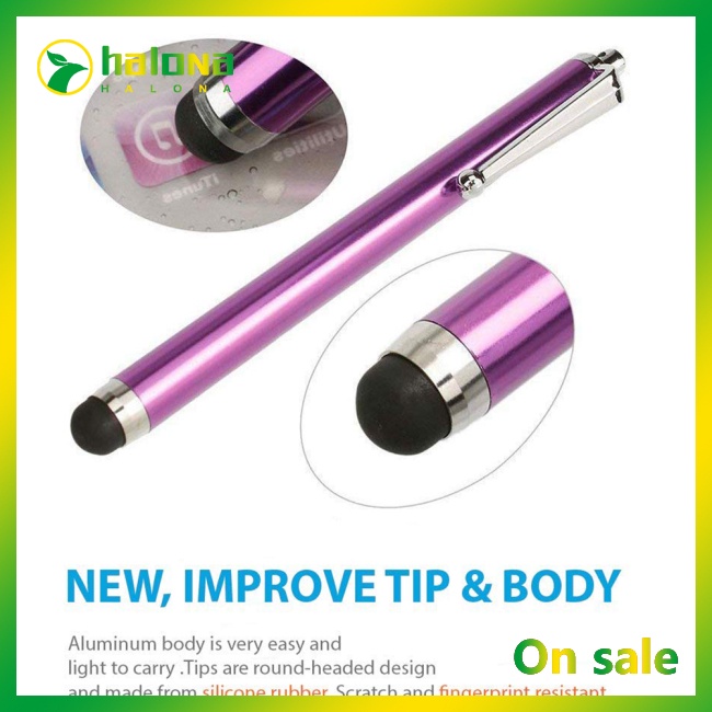 Halo Bút Cảm Ứng Màn Hình Bằng Hợp Kim Nhôm Kèm Kẹp Tiện Dụng Cho Máy Tính Bảng