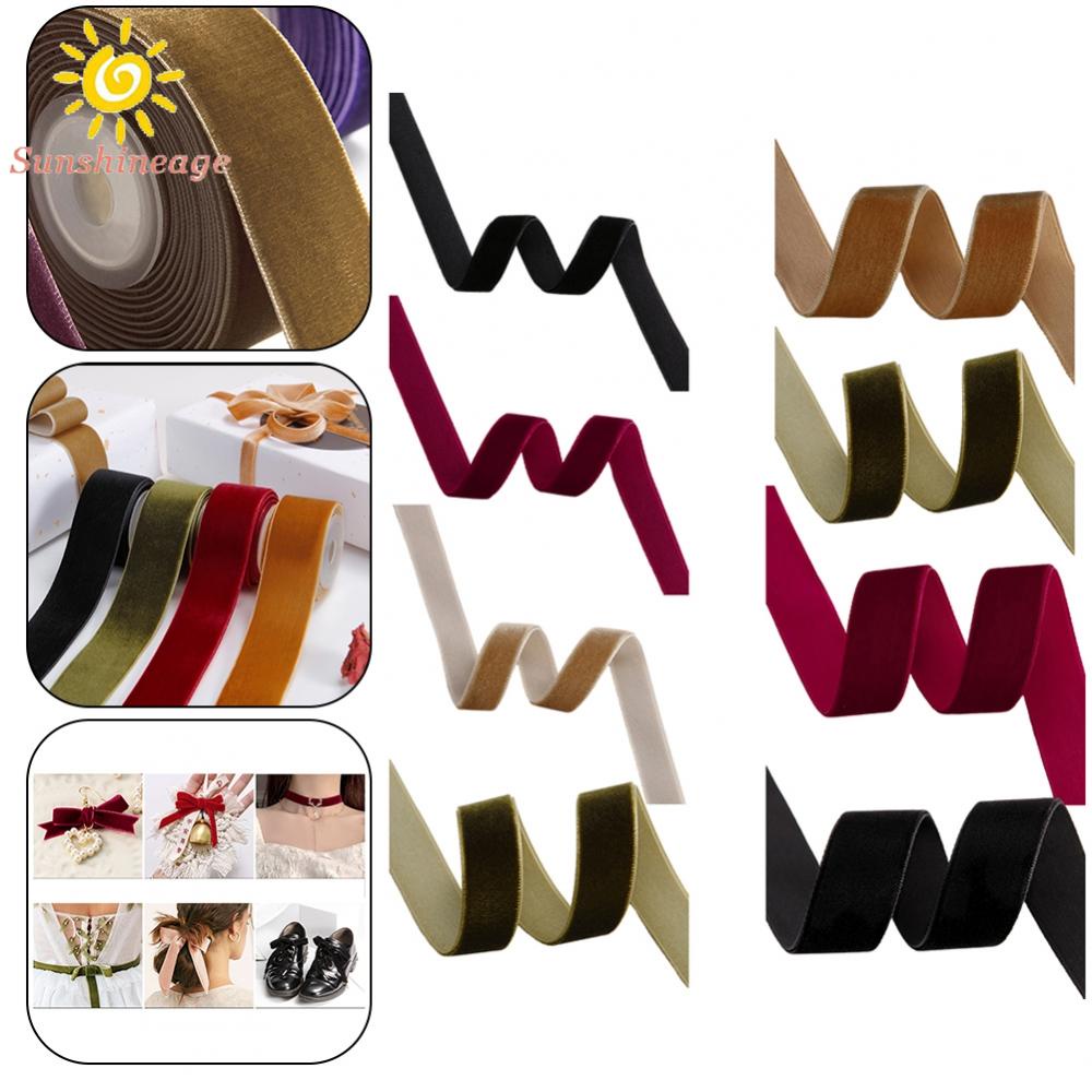Cuộn Dây Ruy Băng 10 Yards handmade Bằng Vải Nhung Thắt Nơ Trang Trí Tiệc Cưới
