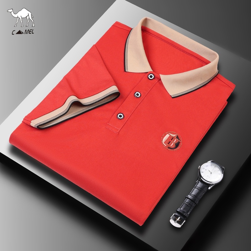 Áo polo Tay Ngắn Dáng Rộng Mỏng Thoáng Khí Thêu Họa Tiết Thời Trang Mùa Hè Cho Nam Trung Niên