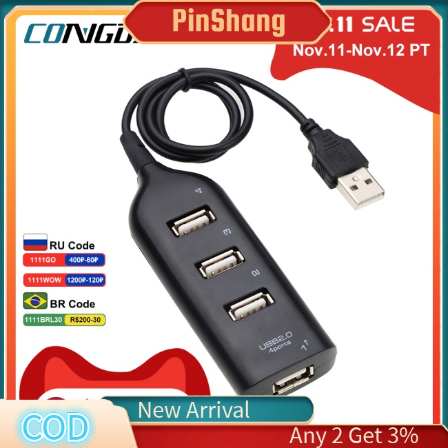 Pinshang Bộ Chia 4 Cổng usb Tốc Độ Cao Cho pc laptop notebook