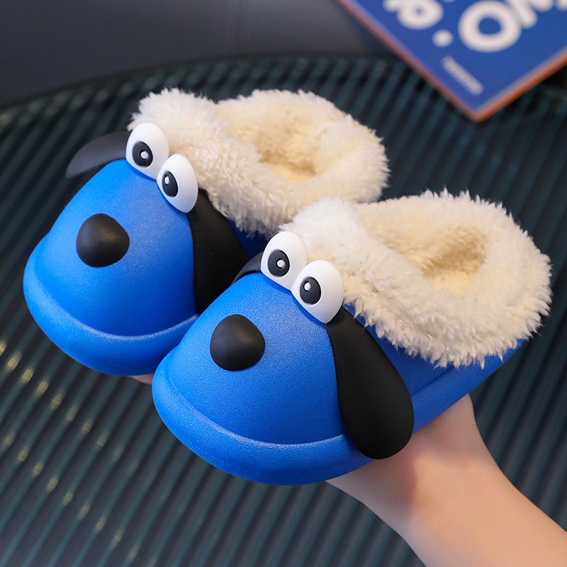 Dép cotton Đi Trong Nhà Đế Mềm Dày Giữ Ấm Mùa Đông In Hình Khủng Long Hoạt Hình Dễ Thương Cho Bé Trai Và Bé Gái