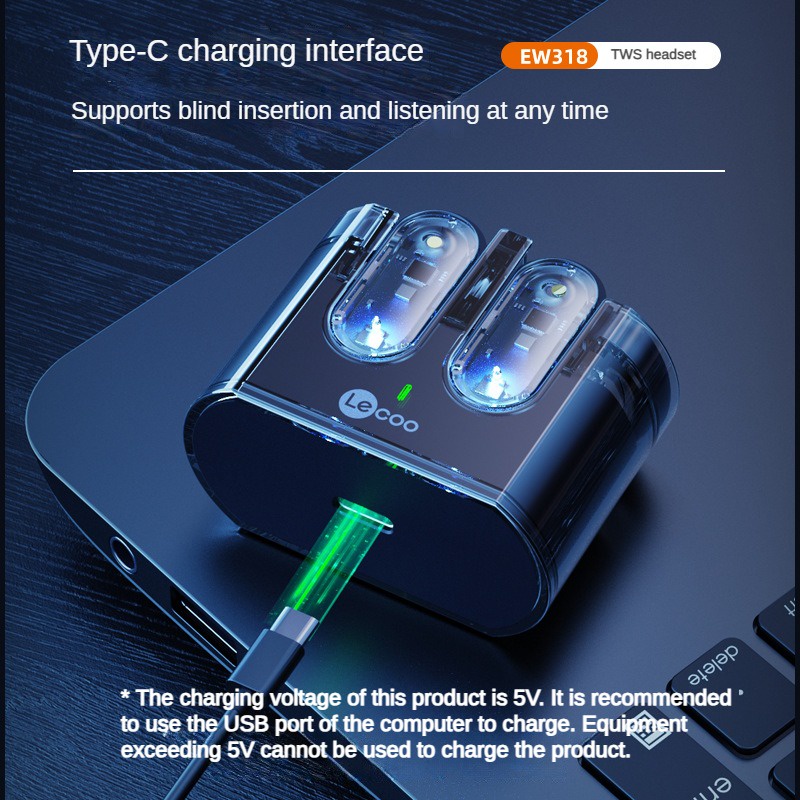 Tai Nghe Nhét Tai bluetooth lecco ew318 Dạng Kẹp Tiện Dụng Tai Nghe Không Dây Dùng Chơi game Chạy Bộ