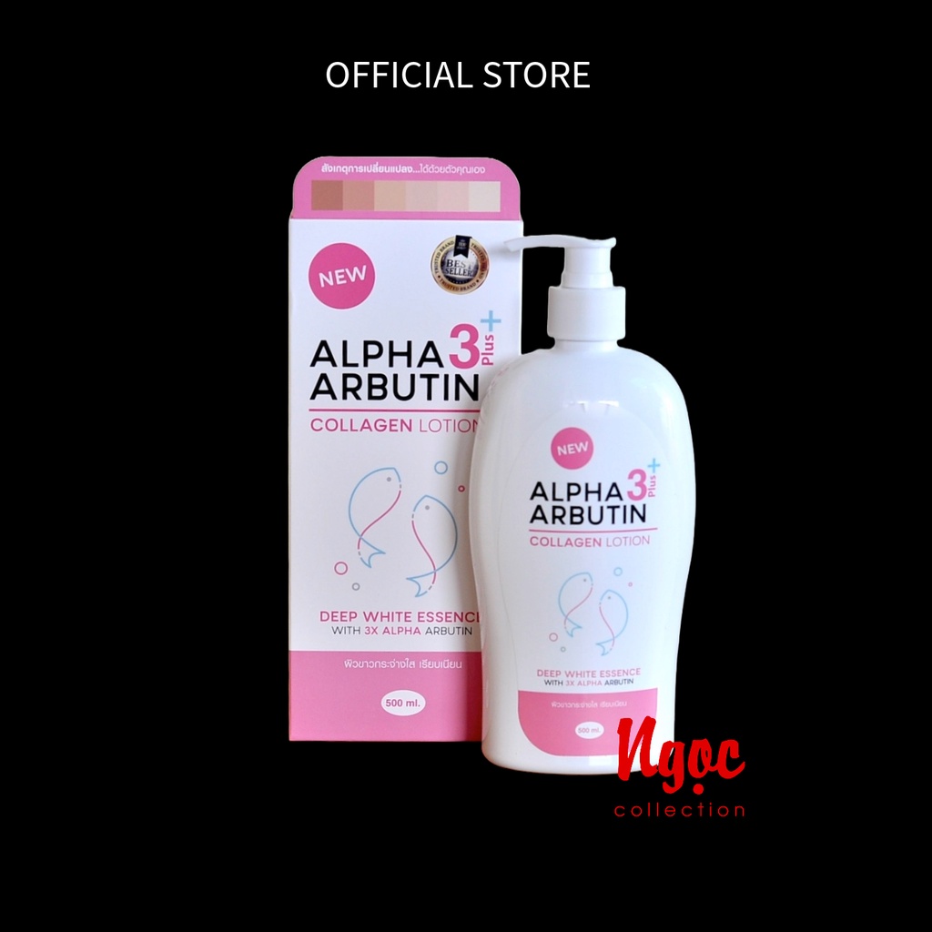 Sữa dưỡng trắng da Alpha Arbutin Collagen Collagen Lotion 3+ Plus 500ml