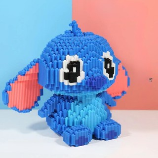 Mô hình lắp ráp lego stitch xanh, mô hình 3d kích thích sáng tạo tư duytặng ô tô