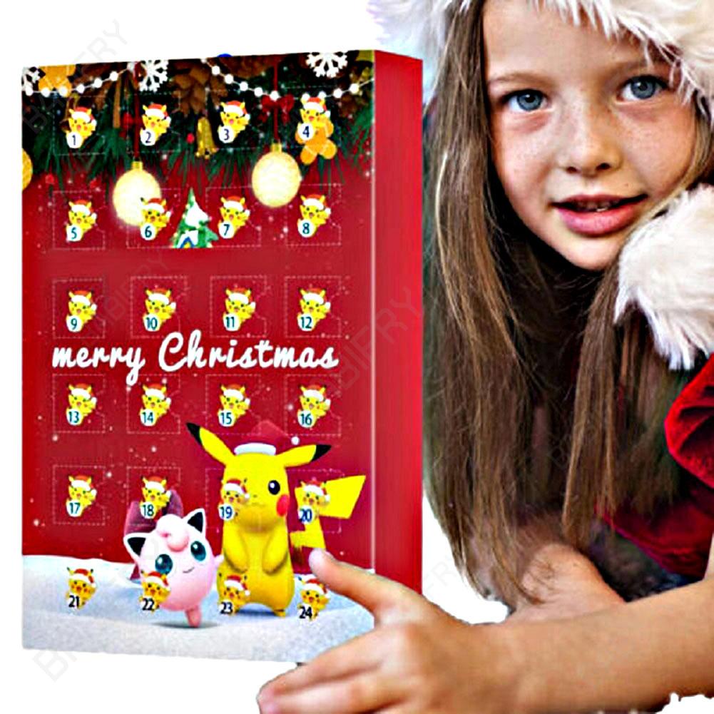 Lịch Để Bàn Đếm Ngược 24 Ngày Hình Hộp Bí Ẩn pokemon Giáng Sinh