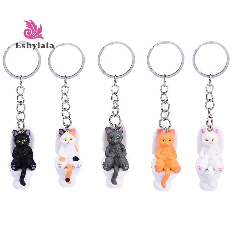 Móc Khóa Hình Chú Mèo Hoạt Hình eshylala Dễ Thương Vui Nhộn