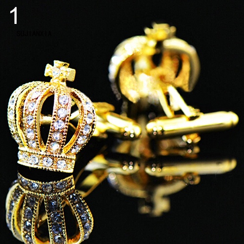 Giày Thể Thao sujianxia sujianxia Năng Động Hợp Thời Trang| Khuy Măng Sét Bằng Thép Không Gỉ Hình Vương Miện Đính Đá Lấp Lánh Cho Nam