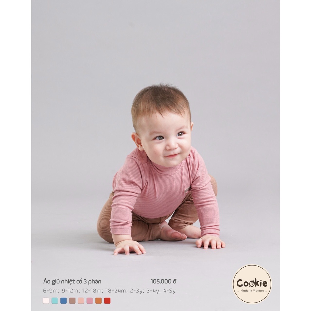 Áo giữ nhiệt cổ 3p Cookie cho bé trai/bé gái