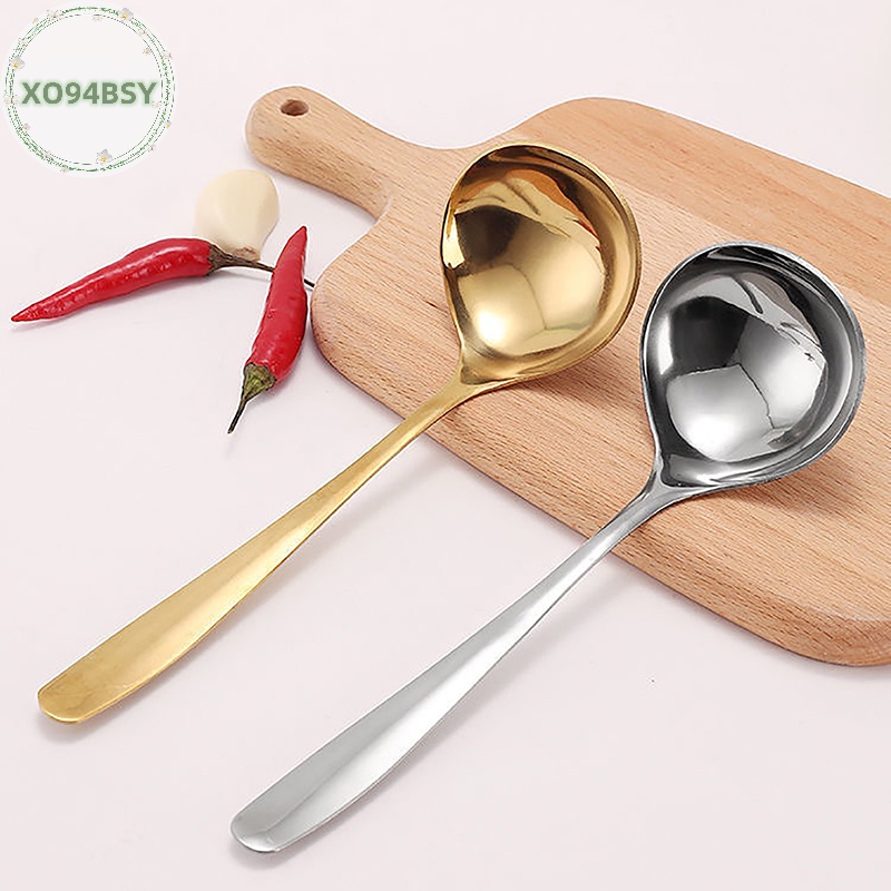 Xo94bsy Muỗng Ăn Tráng Miệng Tay Cầm Dài Bằng Thép Không Gỉ Màu Vàng Kim Cho Nhà Bếp vn