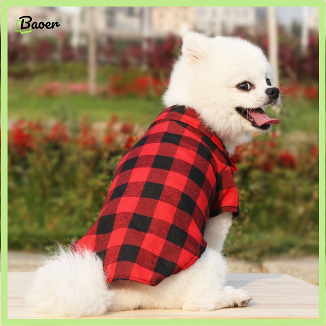 Áo Sơ Mi Họa Tiết Kẻ Sọc Dễ Thương Dành Cho Cún Cưng 100%